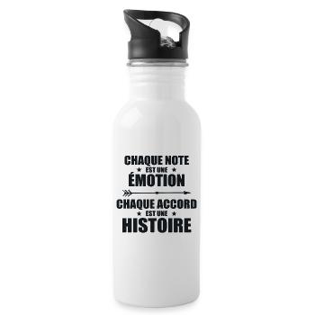 Univers musical: note = Émotion, accord = Histoire - Gourde avec paille intégrée - blanc - Droite