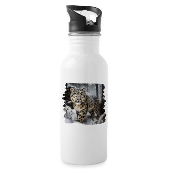 Snow Leopard Snow Leopard - Water bottle with straw - white - Right