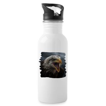 Aulne pygargue à tête blanche oiseau aigle pierre - Gourde avec paille intégrée - blanc - Droite