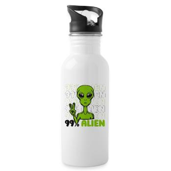 99% Alien Conspiration Alien Alien Ufo Alien - Gourde avec paille intégrée - blanc - Droite