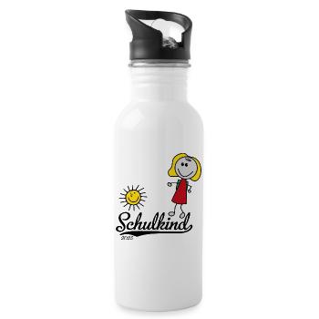 Schulkind 2023 - Trinkflasche mit integriertem Trinkhalm - Weiß - Rechts