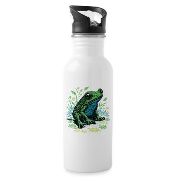 Grenouille Verte - Gourde avec paille intégrée - blanc - Droite