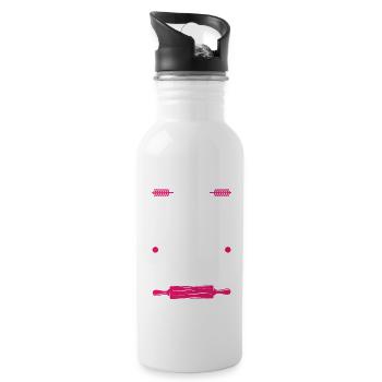 Man Loves Baking - Water bottle with straw - white - Right