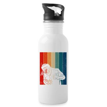 Retro Welder Vintage Welder - Water bottle with straw - white - Right