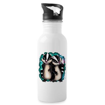 SKUNKS LUSTIG - Trinkflasche mit integriertem Trinkhalm - Weiß - Rechts