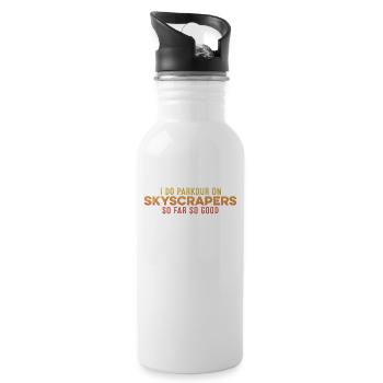 I Do Parkour On Skyscrapers So Far So Good Pride - Water bottle with straw - white - Right