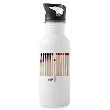 The power of stepping away - a step back - Water bottle with straw - white - Right