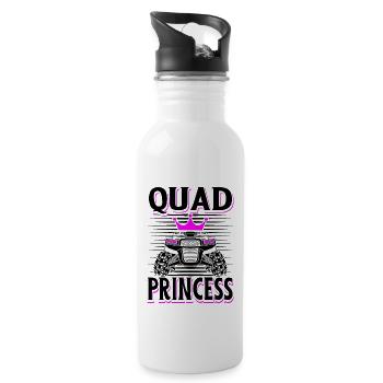 Quad Princess ATV Allrad Quad Fahren Offroad Girl - Trinkflasche mit integriertem Trinkhalm - Weiß - Rechts