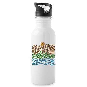Strange landscape - Water bottle with straw - white - Right