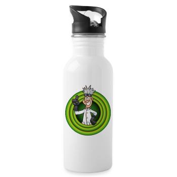 World Domination - mad scientist - Water bottle with straw - white - Right