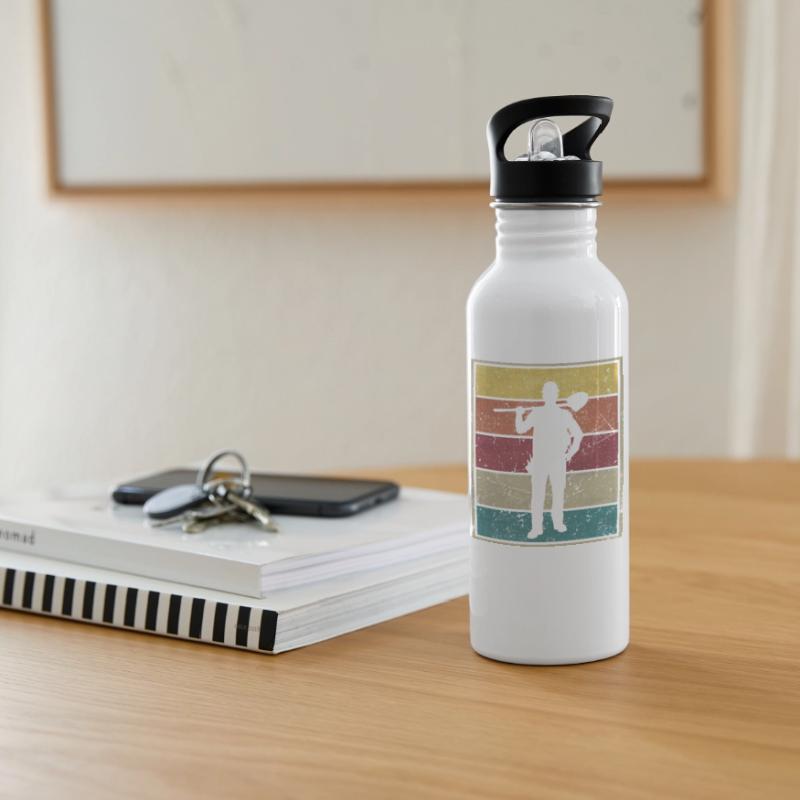 Construction Worker Shovel Water bottle with straw
