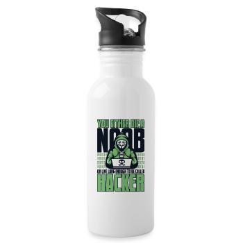 Live Long Enough To Be Called Hacker Sniffer - Water bottle with straw - white - Right