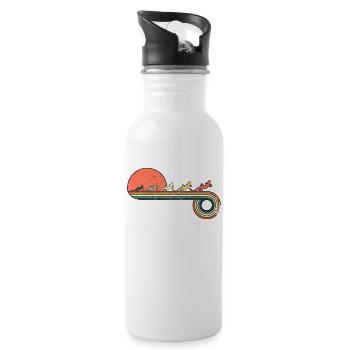 GECCO Retro Vintage Sunset Rainbow Farbe - Trinkflasche mit integriertem Trinkhalm - Weiß - Rechts