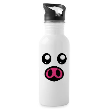 Pig costume - Water bottle with straw - white - Right