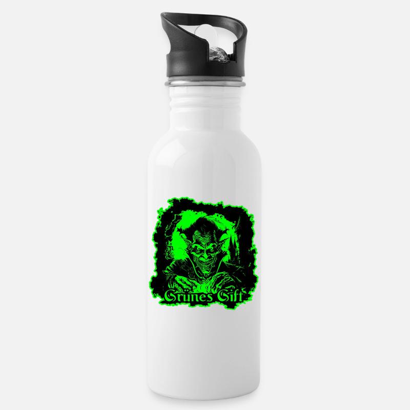 grünes Gift - Trinkflasche mit integriertem Trinkhalm - Weiß