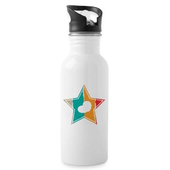 Potato Mashed Potatoes Retro Star Gift - Water bottle with straw - white - Right
