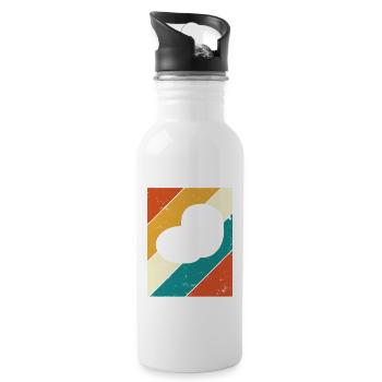 Potato Mashed Potatoes Retro Gift - Water bottle with straw - white - Right