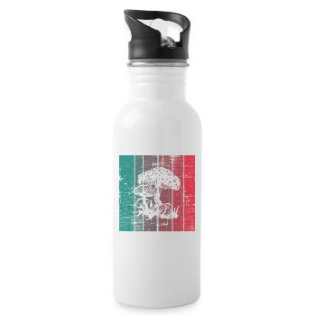 Pilz Retro Pilze Steinpilz Fliegenpilz Geschenk - Trinkflasche mit integriertem Trinkhalm - Weiß - Rechts