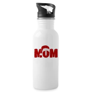 Mom Santa Claus Christmas Family Matching - Water bottle with straw - white - Right