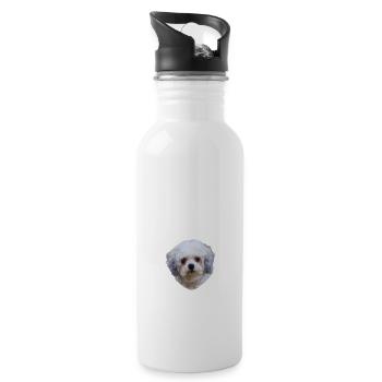 Endlich stolzer Papa - Bolonka - Trinkflasche mit integriertem Trinkhalm - Weiß - Rechts