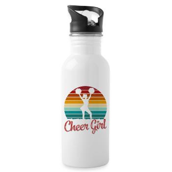 Cheer Girl Cheerleading Cheerleader - Trinkflasche mit integriertem Trinkhalm - Weiß - Rechts