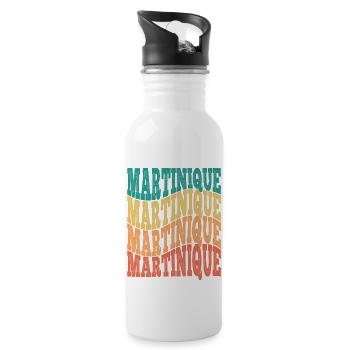 schöne Idee eines originellen Geschenks aus Martinique - Trinkflasche mit integriertem Trinkhalm - Weiß - Rechts