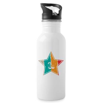 Cherry Retro Fruit Summer Star Gift - Water bottle with straw - white - Right
