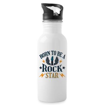 Born To Be A Rock Star Guitarist - Water bottle with straw - white - Right