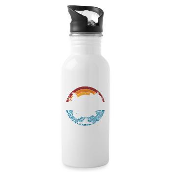 Santa Cruz California vintage retro Surfing Stadt - Trinkflasche mit integriertem Trinkhalm - Weiß - Rechts