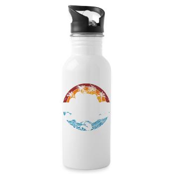 San Diego, Californie, West Coast Summer Surfers - Gourde avec paille intégrée - blanc - Droite