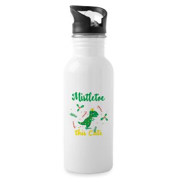 Wer braucht schon einen Mistelzweig, wenn man dies - Trinkflasche mit integriertem Trinkhalm - Weiß - Rechts
