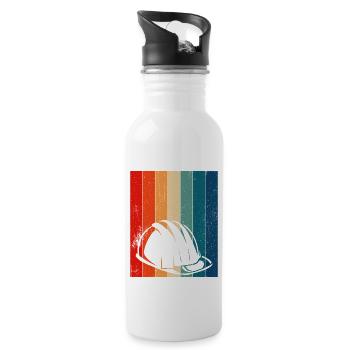 Travailleur de la construction Retro Hard Hat - Gourde avec paille intégrée - blanc - Droite
