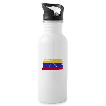 Peace for Venezuela South America Country Tour Flag - Water bottle with straw - white - Right