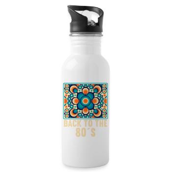 80s Themed Party Back to the 80s Costume - Water bottle with straw - white - Right