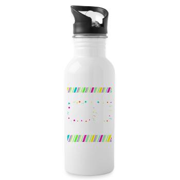 80er Motto Party Das ist mein 80er Jahre Kostüm - Trinkflasche mit integriertem Trinkhalm - Weiß - Rechts