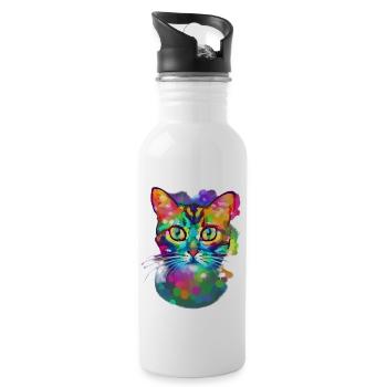 Artistic Chat - Water bottle with straw - white - Right
