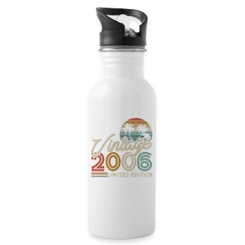 Vintage Birthday Gift 2006 17/18 - Water bottle with straw - white - Right