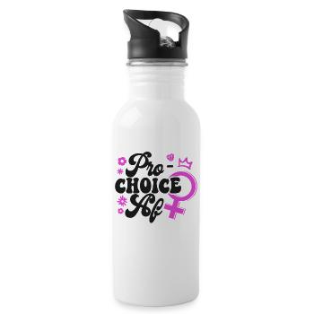 Feminist Pro-Choice Af - Trinkflasche mit integriertem Trinkhalm - Weiß - Rechts