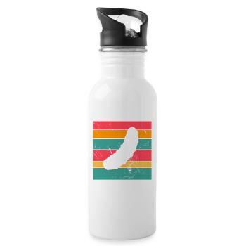 Gurke Gewürzgurke Retro Geschenk - Trinkflasche mit integriertem Trinkhalm - Weiß - Rechts