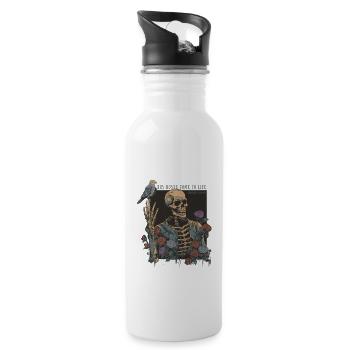 Creepy Grim Reaper - Water bottle with straw - white - Right