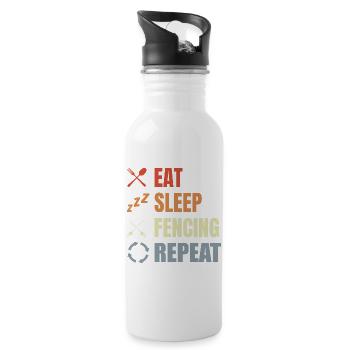 Manger Sommeil Escrime Répéter - Gourde avec paille intégrée - blanc - Droite