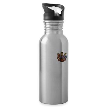 Schach Logo Emblem Königin Spieler Großmeister Schach - Trinkflasche mit integriertem Trinkhalm - Lightsilver - Rechts