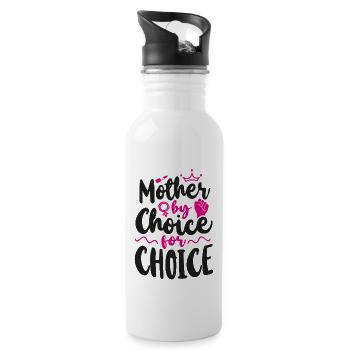 Feminist Mother By Choice For - Water bottle with straw - white - Right