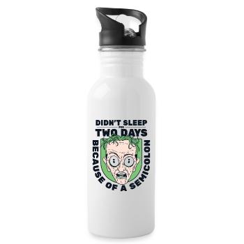Didn't Sleep For Two Days Semicolon Developer - Water bottle with straw - white - Right
