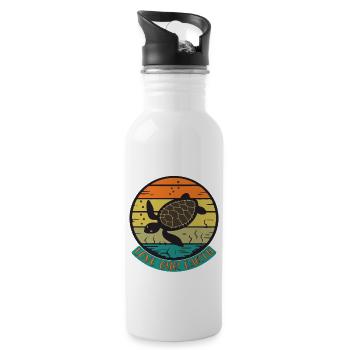 Love the earth - Trinkflasche mit integriertem Trinkhalm - Weiß - Rechts