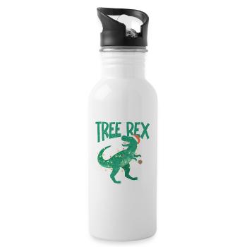 Baum Rex Dinosaurier Weihnachten Pyjamas Xmas - Trinkflasche mit integriertem Trinkhalm - Weiß - Rechts