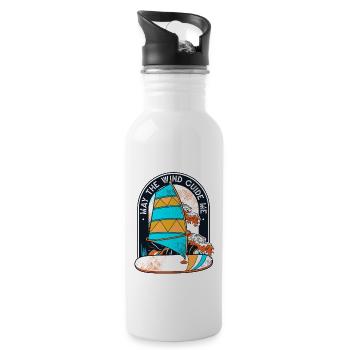 Que le vent me guide Surfeur Sports nautiques - Gourde avec paille intégrée - blanc - Droite