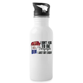Paraguayan Pride Paraguay Flag Grown Paraguayan - Water bottle with straw - white - Right