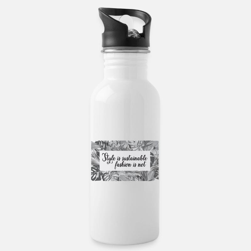 Le style est une mode durable pas - Gourde avec paille intégrée - blanc