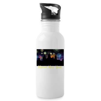 Cambodia Khmer New Year Choul Chnam I Gift - Water bottle with straw - white - Right